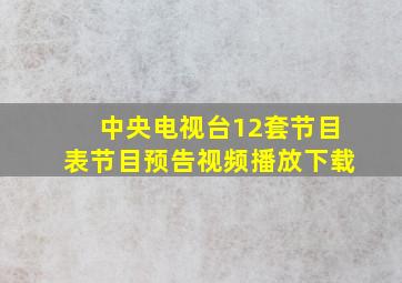 中央电视台12套节目表节目预告视频播放下载