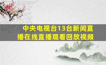 中央电视台13台新闻直播在线直播观看回放视频