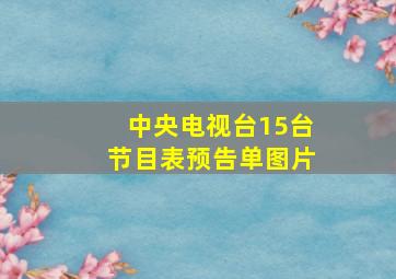 中央电视台15台节目表预告单图片