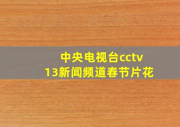 中央电视台cctv13新闻频道春节片花