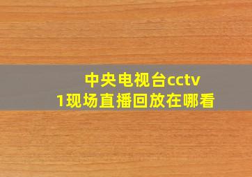 中央电视台cctv1现场直播回放在哪看