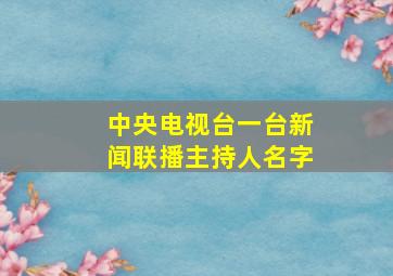 中央电视台一台新闻联播主持人名字