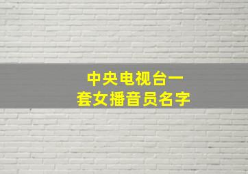 中央电视台一套女播音员名字