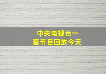 中央电视台一套节目回放今天