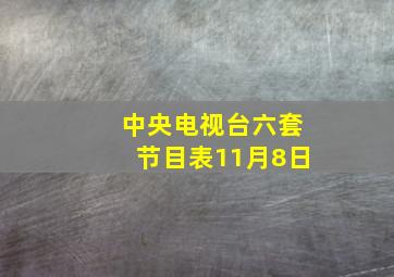 中央电视台六套节目表11月8日