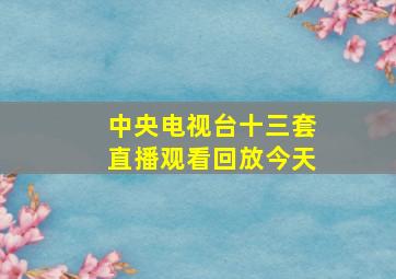 中央电视台十三套直播观看回放今天