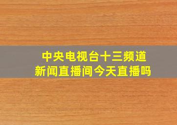 中央电视台十三频道新闻直播间今天直播吗