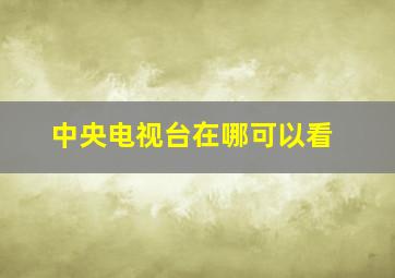 中央电视台在哪可以看