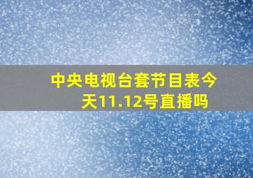 中央电视台套节目表今天11.12号直播吗