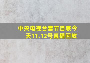 中央电视台套节目表今天11.12号直播回放