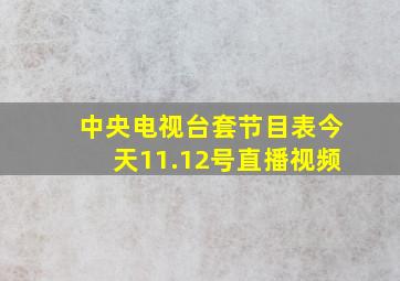 中央电视台套节目表今天11.12号直播视频