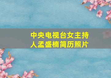 中央电视台女主持人孟盛楠简历照片