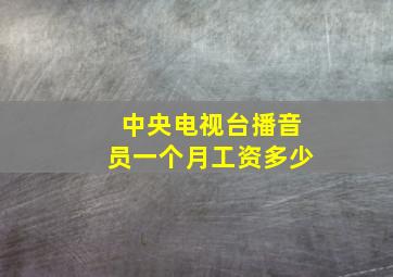 中央电视台播音员一个月工资多少