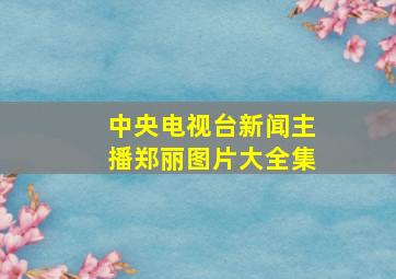 中央电视台新闻主播郑丽图片大全集