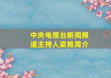 中央电视台新闻频道主持人梁艳简介