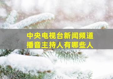 中央电视台新闻频道播音主持人有哪些人