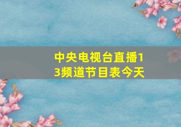 中央电视台直播13频道节目表今天