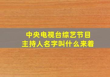 中央电视台综艺节目主持人名字叫什么来着