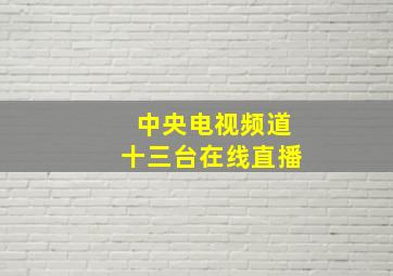 中央电视频道十三台在线直播