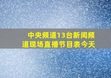 中央频道13台新闻频道现场直播节目表今天