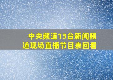 中央频道13台新闻频道现场直播节目表回看