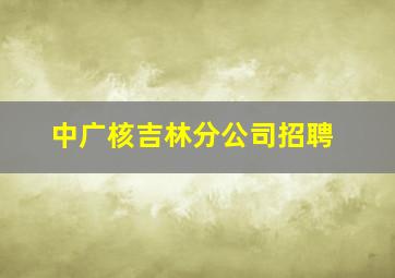 中广核吉林分公司招聘