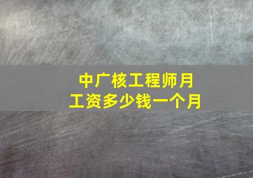 中广核工程师月工资多少钱一个月