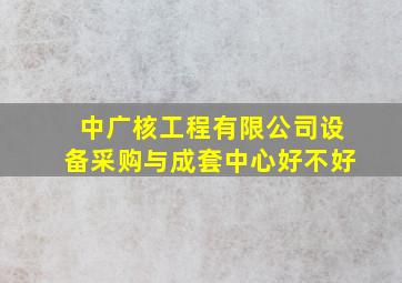 中广核工程有限公司设备采购与成套中心好不好