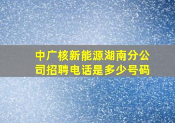 中广核新能源湖南分公司招聘电话是多少号码