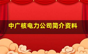 中广核电力公司简介资料