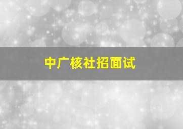 中广核社招面试