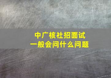 中广核社招面试一般会问什么问题