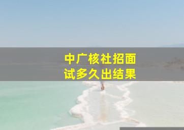 中广核社招面试多久出结果