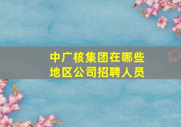 中广核集团在哪些地区公司招聘人员