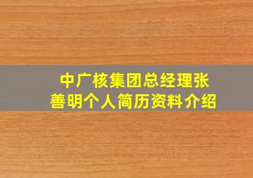 中广核集团总经理张善明个人简历资料介绍