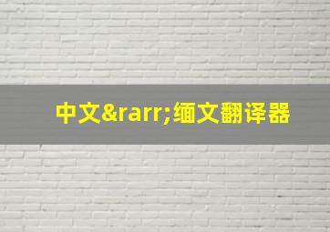 中文→缅文翻译器