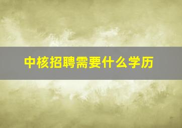 中核招聘需要什么学历