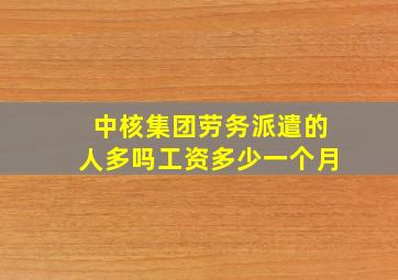 中核集团劳务派遣的人多吗工资多少一个月