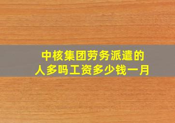 中核集团劳务派遣的人多吗工资多少钱一月