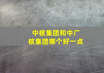 中核集团和中广核集团哪个好一点