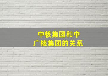 中核集团和中广核集团的关系