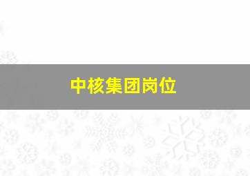 中核集团岗位