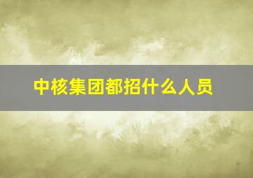 中核集团都招什么人员