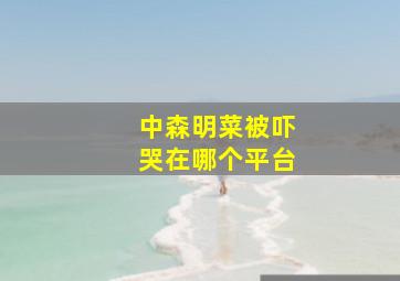 中森明菜被吓哭在哪个平台