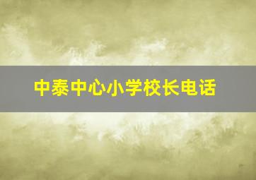 中泰中心小学校长电话