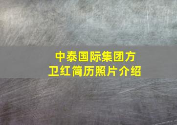 中泰国际集团方卫红简历照片介绍