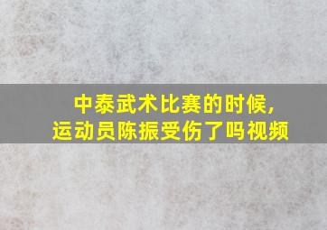 中泰武术比赛的时候,运动员陈振受伤了吗视频