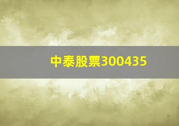 中泰股票300435