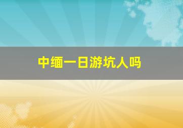 中缅一日游坑人吗