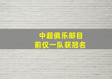 中超俱乐部目前仅一队获冠名